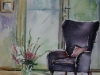 Aquarel paarse-stoel