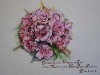 Aquarel bruidsboeket-rozen in opdracht