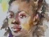 aquarel portret meisje met oorknop, maat 15 x 20 cm