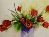 Aquarel rode-tulpen in aquarel te koop