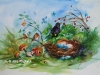 Aquarel De Merel en de muis