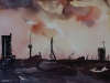 Aquarel Skyline Rotterdam te koop