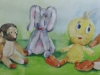 Aquarel in opdracht Baby kamer aquarel