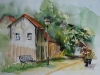 Aquarel Verwerijstraat Middelburg
