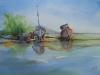 aquarel boten op het droge te koop.