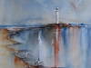 Aquarel jokeklootwijk-de-witte-vuurtoren