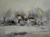 Aquarel winter landschap in aquarel (VERKOCHT)